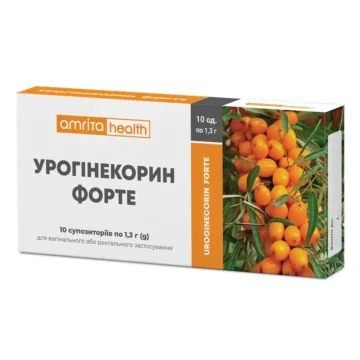 Засіб гігієнічний профілактичний ректальний/вагінальний Фітосвічки Урогінекорин Форте – головне фото, передня сторона упаковки