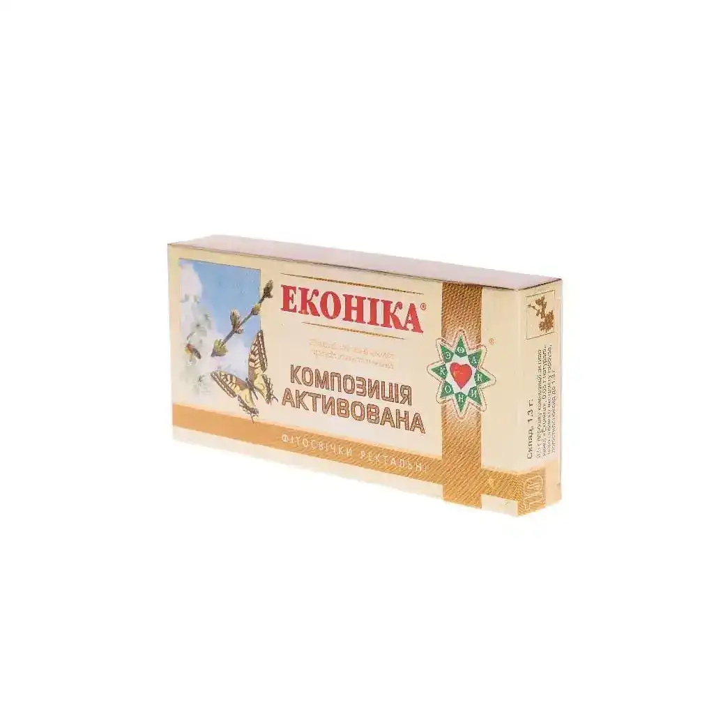 Средство гигиеническое профилактическое ректальное Фитосвечи Композиция Активированная Эконика® – главное фото, передняя сторона упаковки Средство гигиеническое профилактическое ректальное Фитосвечи Композиция Активированная Эконика® – главное фото, передняя сторона упаковки