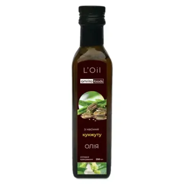 Пищевой продукт масло из семян кунжута L’Oil (холодный отжим) – главное фото, передняя сторона упаковки