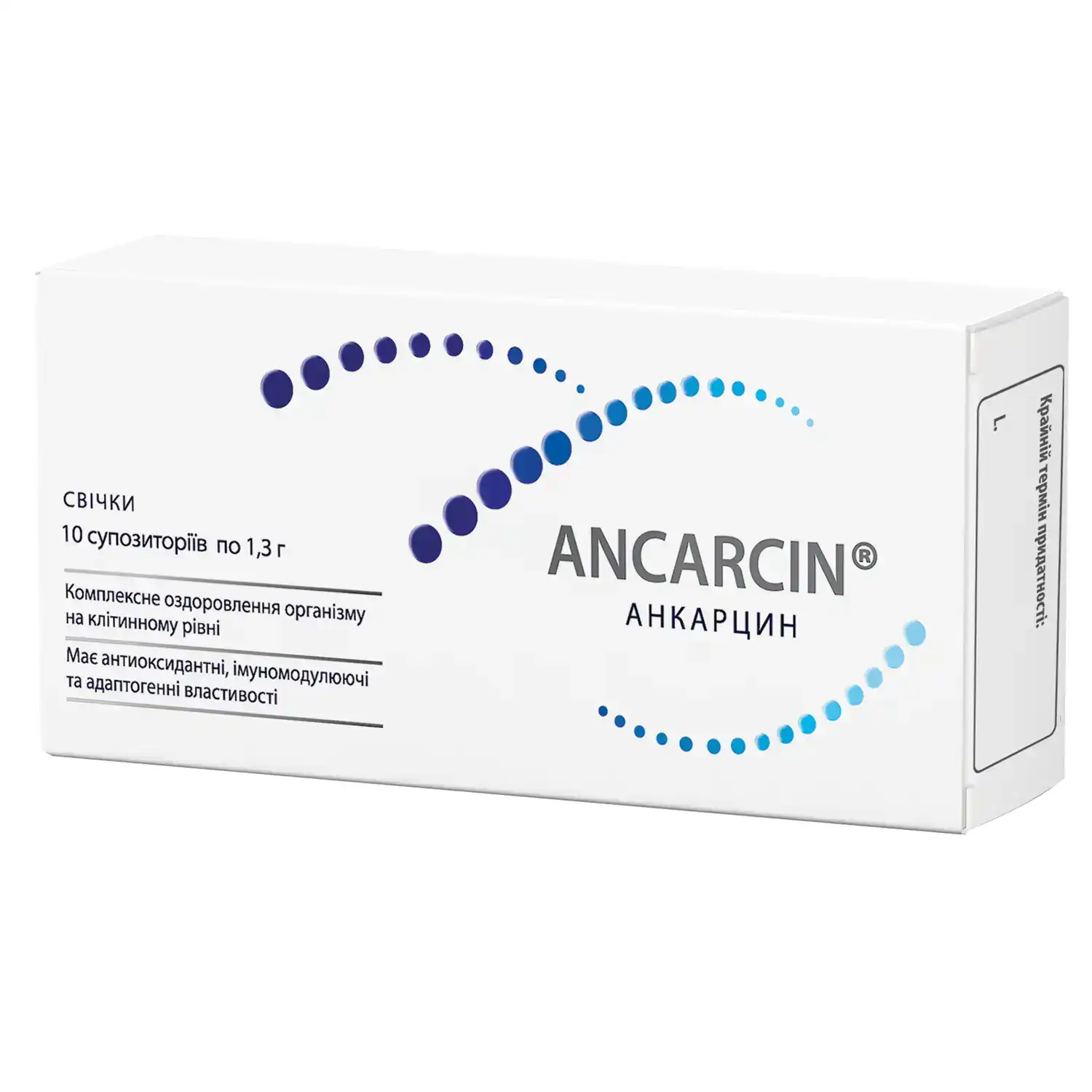 Засіб гігієнічний профілактичний ректальний/вагінальний Свічки Анкарцин® - головне фото, передня сторона упаковки Засіб гігієнічний профілактичний ректальний/вагінальний Свічки Анкарцин® - головне фото, передня сторона упаковки