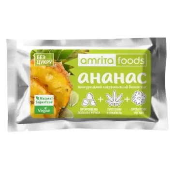 Пищевой продукт Энергетический батончик с суперфудами «Ананас» – главное фото, передняя сторона упаковки