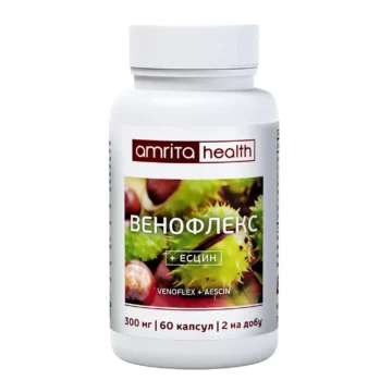 Дієтична добавка (БАД) Венофлекс + есцин капсули - головне фото, передня сторона упаковки