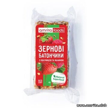 Зернові батончики з полуницею та малиною
