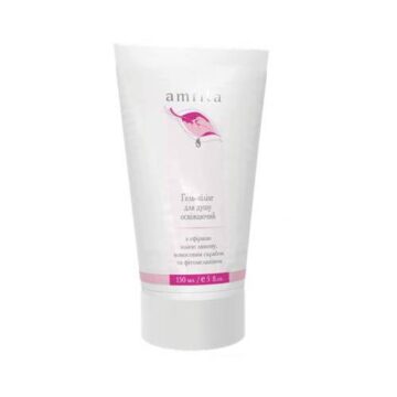 Гель-пілінг для душу освіжаючий Amrita® з ефірною олією лимону, кокосовим скрабом та фітомеланіном