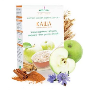Каша миттєвого приготування 5 видів зернових з яблуком, корицею та екстрактом цикорія