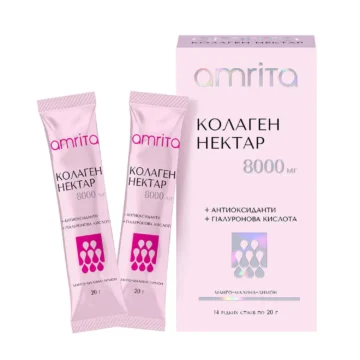 Дієтична добавка (БАД) Колаген нектар 8000 мг + антиоксиданти та гіалуронова кислота стіки – головне фото, передня сторона упаковки